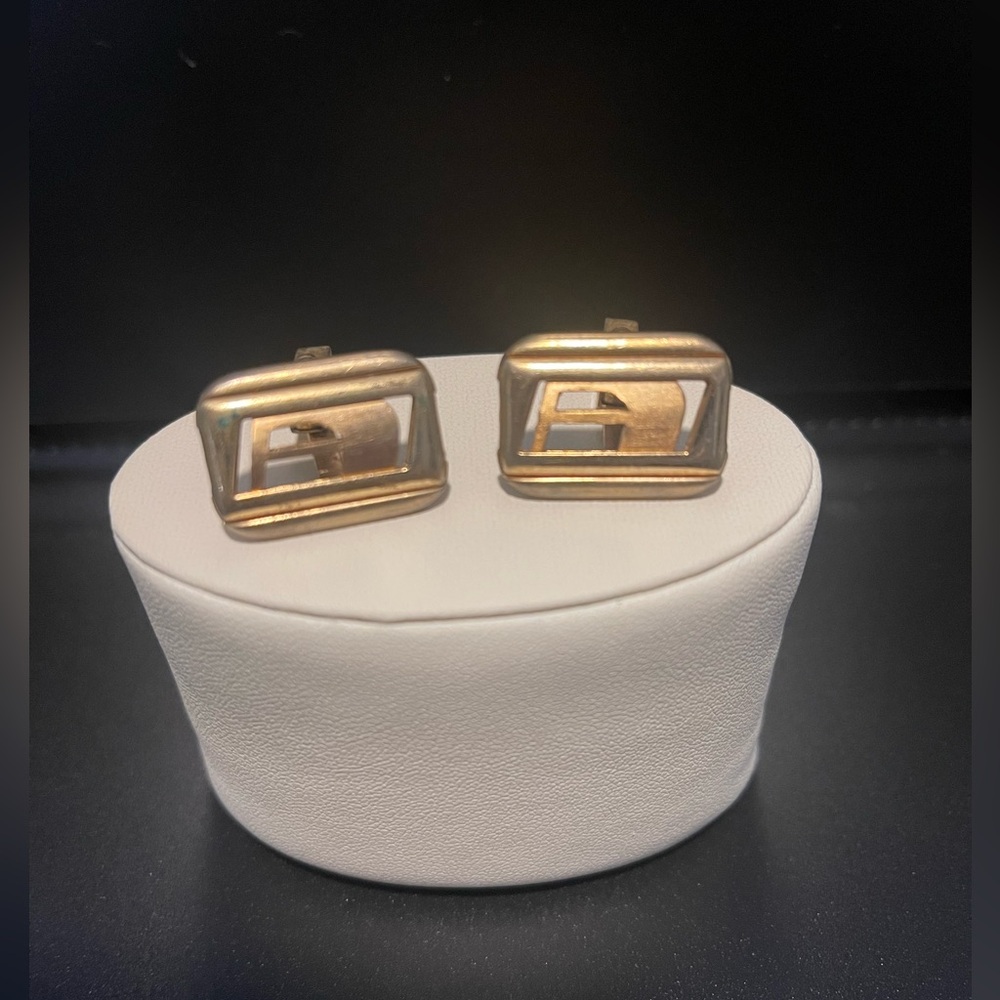 Initial A cuff links
